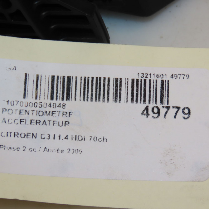 Potentiometre accelerateur occasion CITROEN C3 I Phase 2 10-2005->12-2010 1.4 HDi 70ch 4