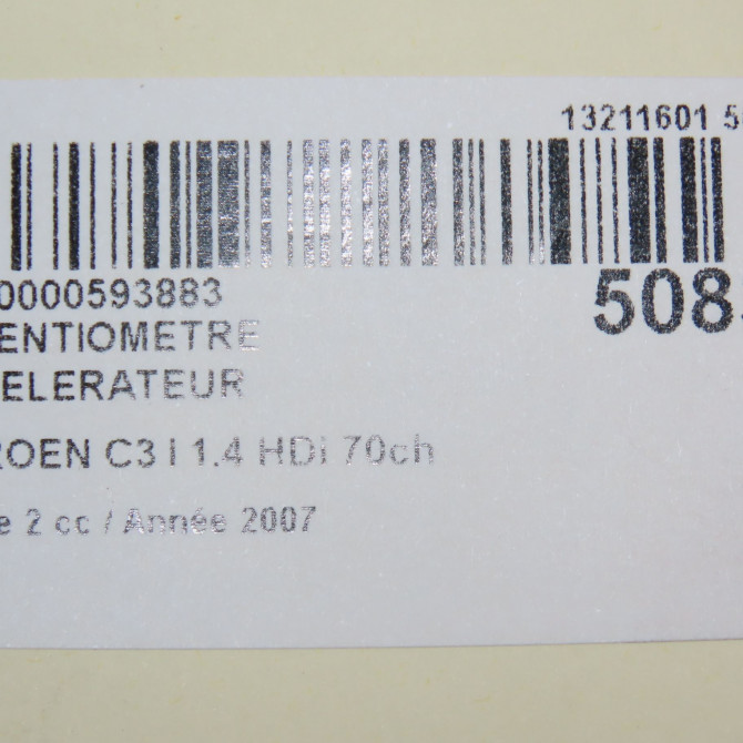 Potentiometre accelerateur occasion CITROEN C3 I Phase 2 10-2005->12-2010 1.4 HDi 70ch 6