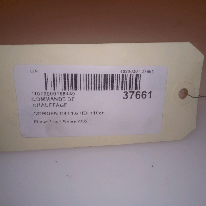 Commande de chauffage occasion CITROEN C4 I Phase 1 11-2004->07-2008 1.6 HDi 110ch 5
