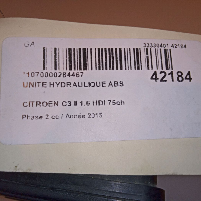 Unité hydraulique ABS occasion CITROEN C3 II Phase 2 03-2013->12-2016 1.6 HDI 75ch 1616763480 6