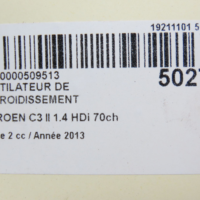 Ventilateur de refroidissement occasion CITROEN C3 II Phase 2 03-2013->12-2016 1.4 HDi 70ch 9812028580 6