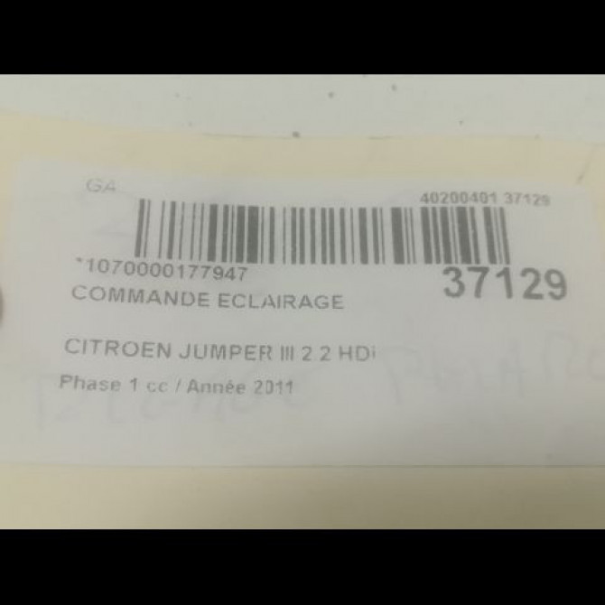 Commande eclairage occasion CITROEN JUMPER III Phase 1 06-2006->... 2.2 HDi 100ch 1640623680 3