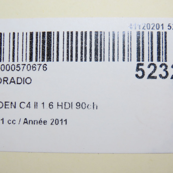 Autoradio occasion CITROEN C4 II Phase 1 10-2010->01-2015 1.6 HDI 90ch 1613842580 6