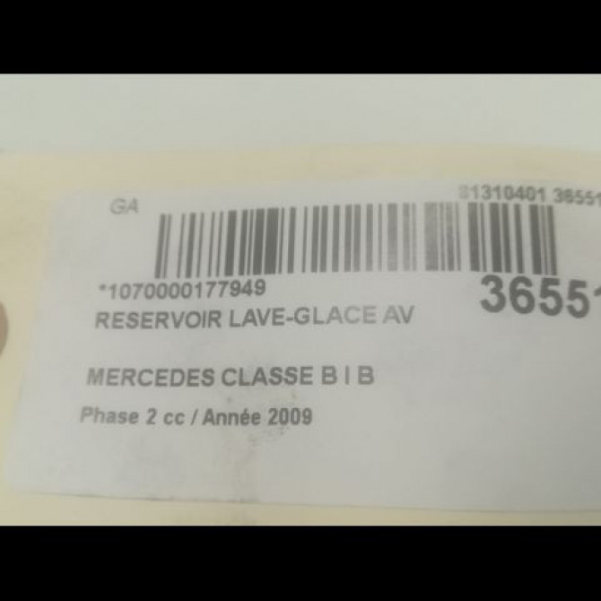 Reservoir lave-glace avant occasion MERCEDES CLASSE B I Phase 2 04-2008->09-2011 B 200 CDI 1698690320 3