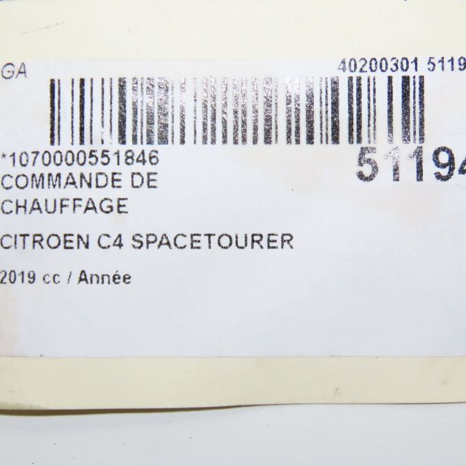Commande de chauffage occasion CITROEN 4