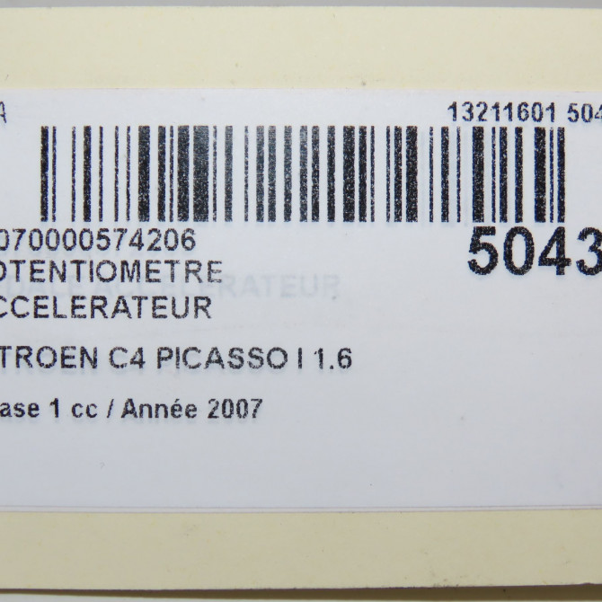 Potentiometre accelerateur occasion CITROEN C4 PICASSO I Phase 1 01-2007->10-2013 1.6 HDi 16v 110ch 6