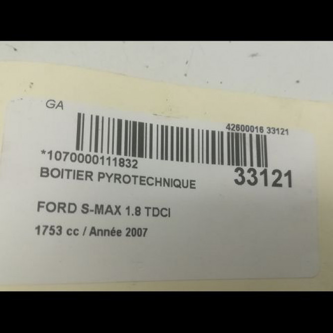 Boitier pyrotechnique occasion FORD S-MAX I Phase 1 05-2006->03-2010 1.8 TDCI 125ch 4