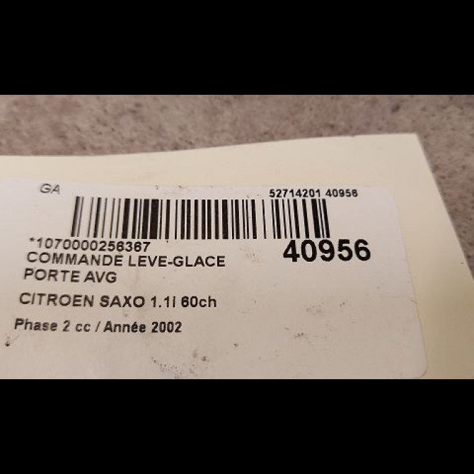 Commande lève-glace porte avant gauche occasion CITROEN SAXO Phase 2 09-1999->12-2004 1.1i 60ch 6552R4 3
