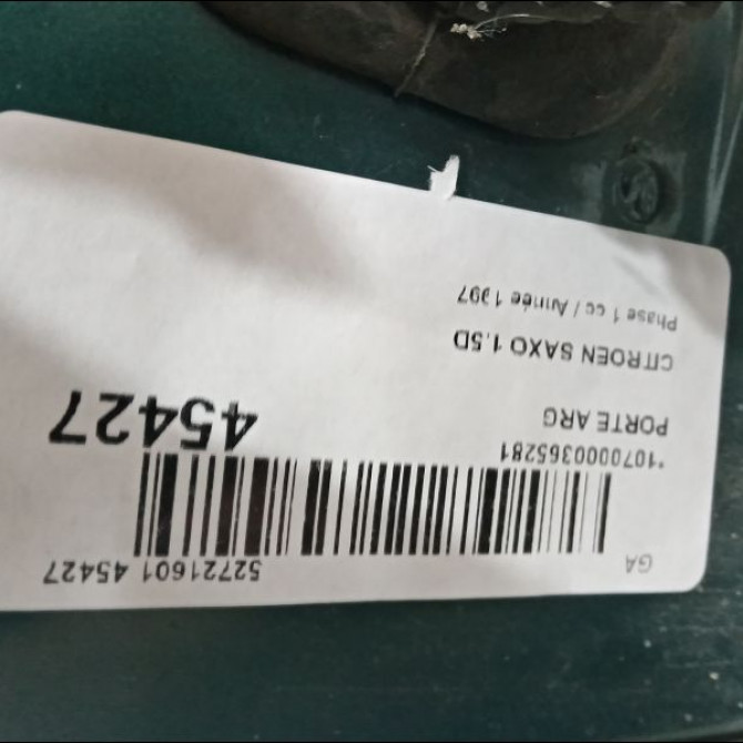 Porte arrière gauche occasion CITROEN SAXO Phase 1 03-1996->09-1999 1.5D 900672 3