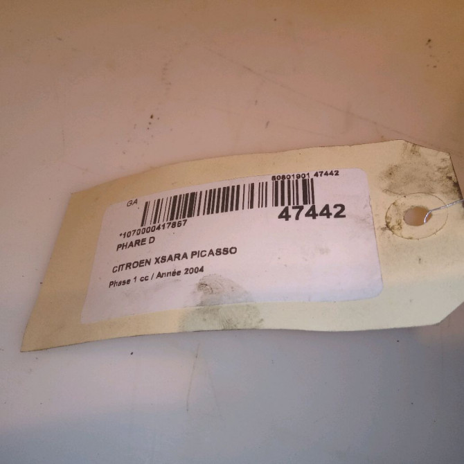 Phare droit occasion CITROEN XSARA PICASSO Phase 1 12-1999->02-2004 2.0 HDi 90ch 6205W0 4