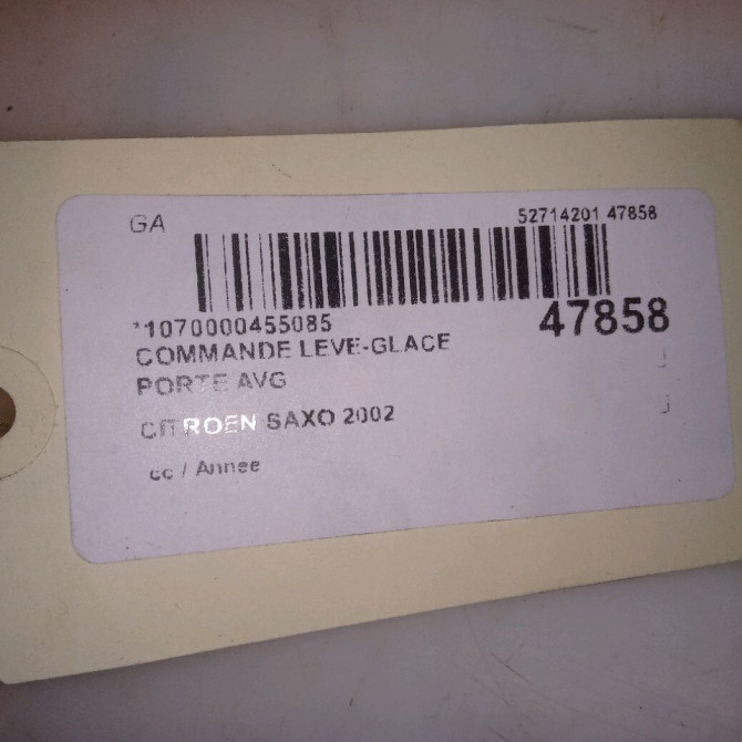 Commande lève-glace porte avant gauche occasion CITROEN SAXO 6552R4 4