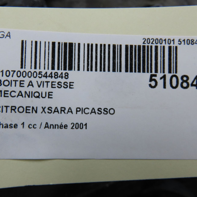 Boîte à vitesse mecanique occasion CITROEN XSARA PICASSO Phase 1 12-1999->02-2004 1.8i 16v 222234 6