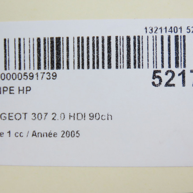 Pompe hp occasion PEUGEOT 307 Phase 1 04-2001->06-2005 2.0 HDI 90ch 1920NF 7
