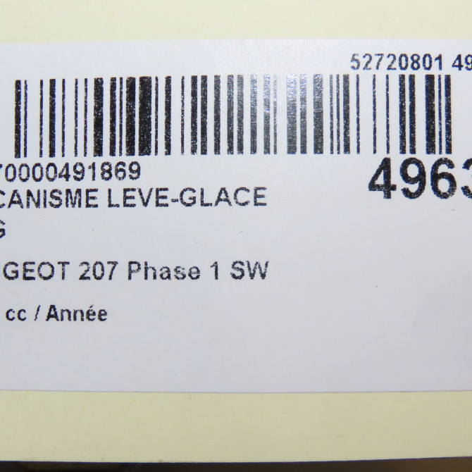 Mecanisme leve-glace arrière gauche occasion PEUGEOT 207 Phase 1 SW 07-2007->03-2013 9223C4 5