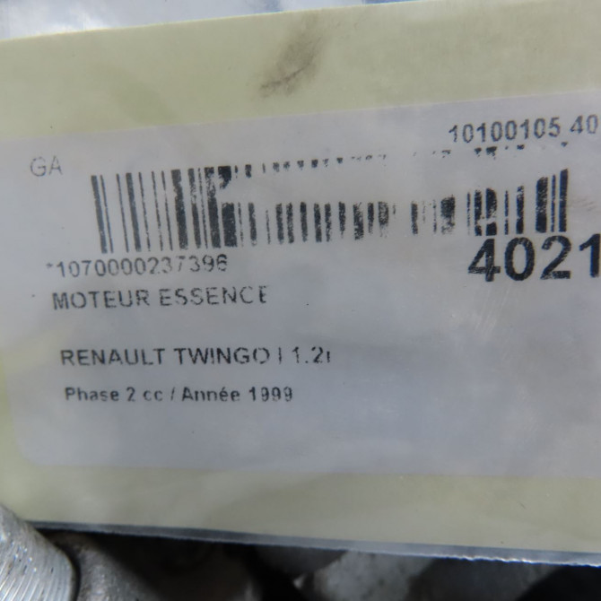 Moteur essence occasion RENAULT TWINGO I Phase 2 08-1998->08-2000 1.2i 60ch 7701471836 6