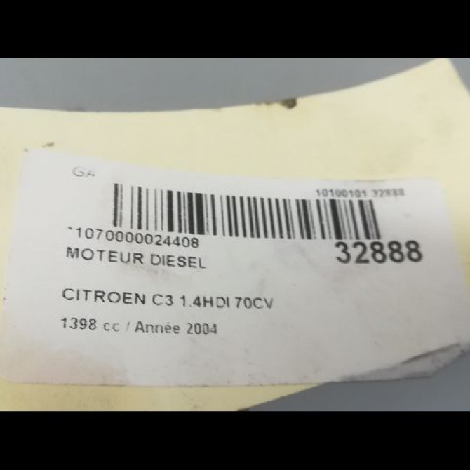 Moteur diesel occasion CITROEN C3 I Phase 1 04-2002->10-2005 1.4 HDi 135EJ 5