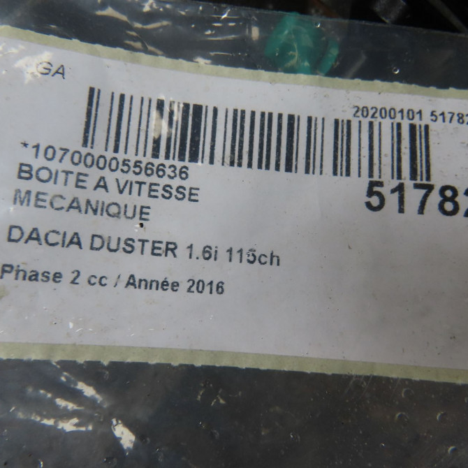 Boîte à vitesse mecanique occasion DACIA DUSTER Phase 2 09-2013->... 1.6i 115ch 320107700R 6