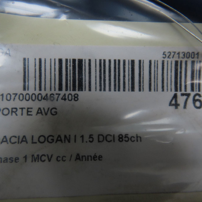 Porte avant gauche occasion DACIA LOGAN I Phase 1 MCV 01-2007->10-2008 1.5 DCI 85ch 801013696R 7