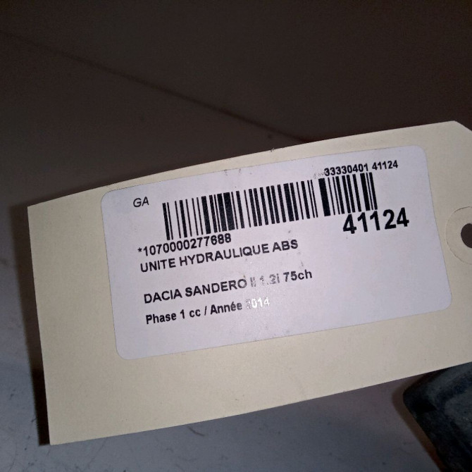 Unité hydraulique ABS occasion DACIA SANDERO II Phase 1 10-2012->... 1.2i 75ch 476609211R 6