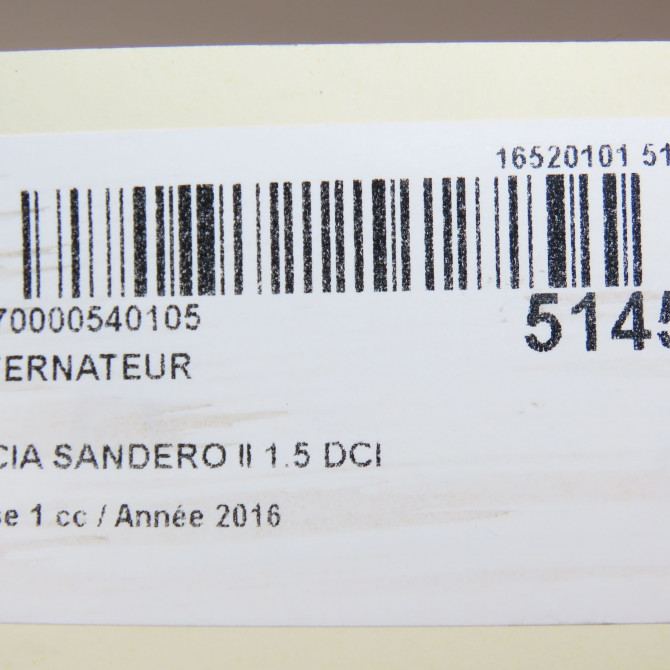 Alternateur occasion DACIA SANDERO II Phase 1 10-2012->... 1.5 DCI 90ch 231005933R 7