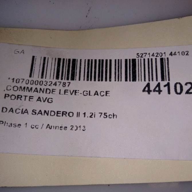 Commande lève-glace porte avant gauche occasion DACIA SANDERO II Phase 1 10-2012->... 1.2i 75ch 5