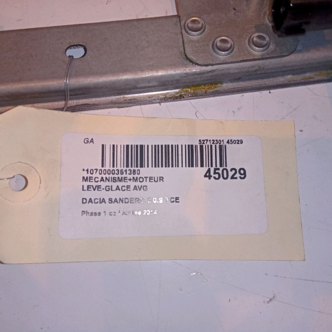 Mecanisme+moteur leve-glace avg occasion DACIA SANDERO II Phase 1 10-2012->... 0.9 TCE 90ch 4