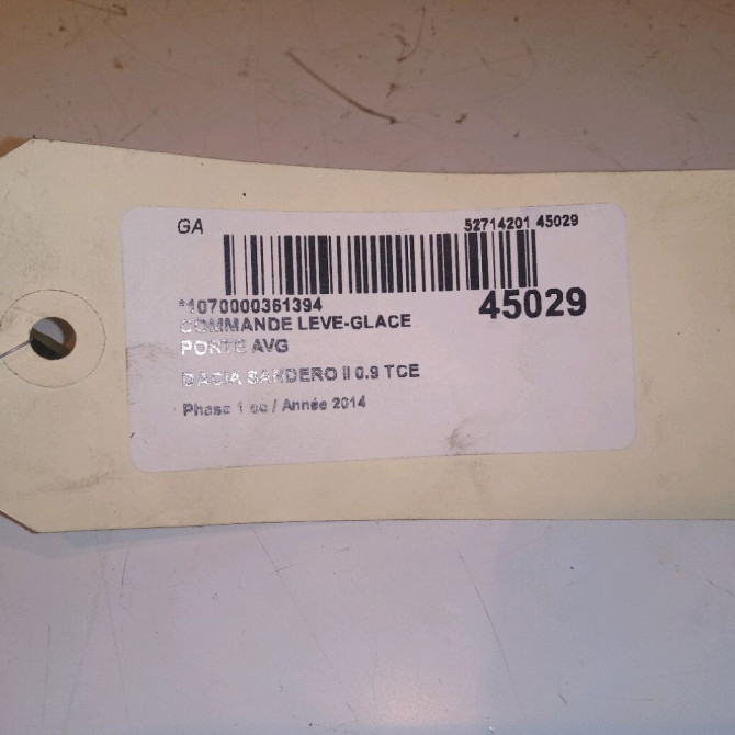 Commande lève-glace porte avant gauche occasion DACIA SANDERO II Phase 1 10-2012->... 0.9 TCE 90ch 4