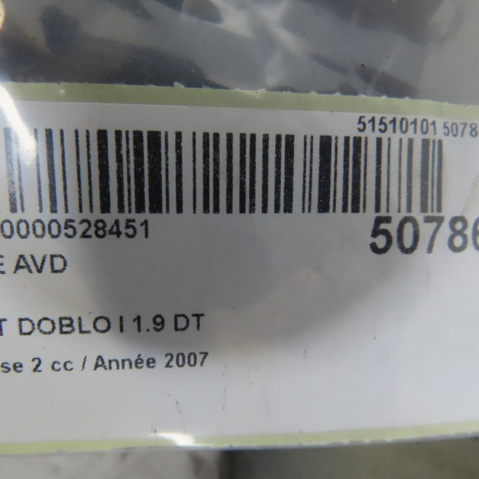 Aile avant droite occasion FIAT DOBLO I Phase 2 01-2006->12-2009 1.9 DT MULTijet 51754845 4