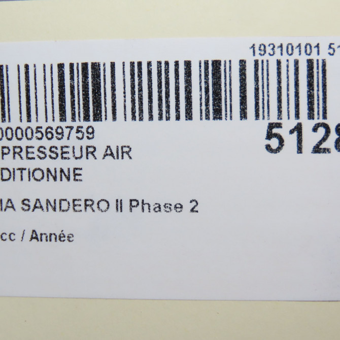 Compresseur air conditionne occasion DACIA SANDERO II Phase 2 02-2017->... 7