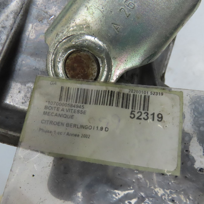 Boîte à vitesse mecanique occasion CITROEN BERLINGO I Phase 1 09-1996->11-2002 1.9 D 2222RY 6