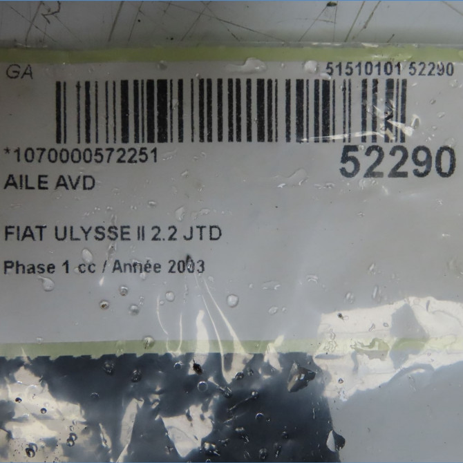 Aile avant droite occasion FIAT ULYSSE II Phase 1 09-2002->06-2010 2.2 JTD 1493182088 5