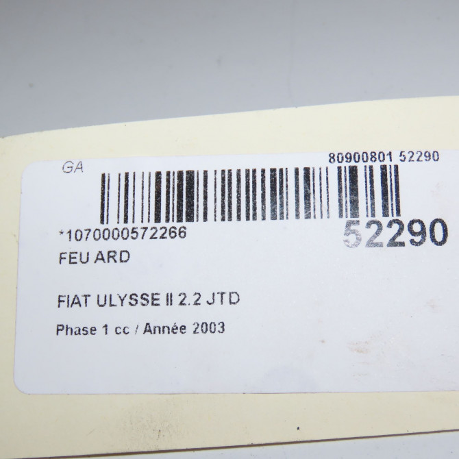 Feu arrière droit occasion FIAT ULYSSE II Phase 1 09-2002->06-2010 2.2 JTD 9467023180 5