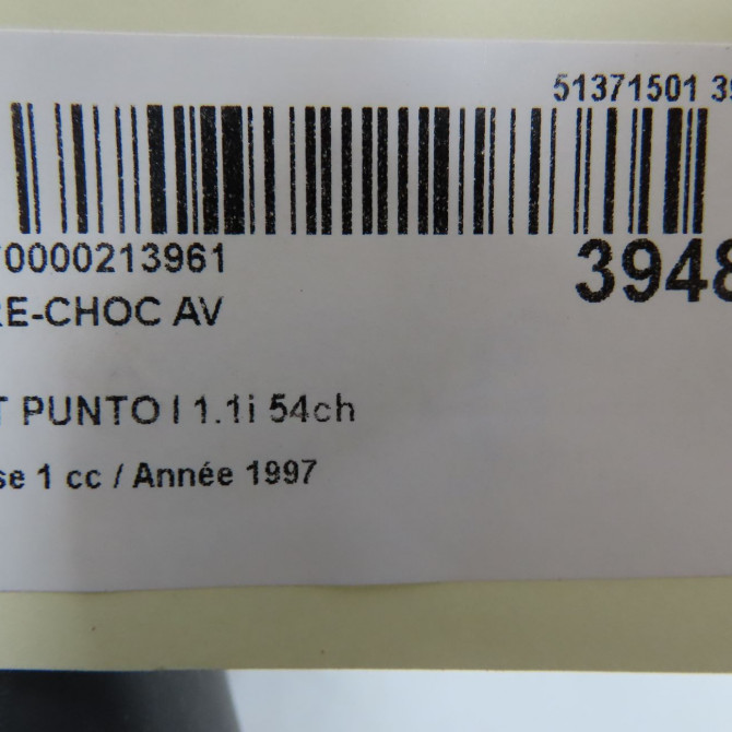 Pare-choc avant occasion FIAT PUNTO I Phase 1 11-1993->10-1999 1.1i 54ch 182945580 6