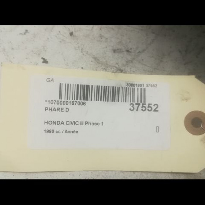 Phare droit occasion HONDA CIVIC III Phase 1 10-1987->11-1991 4331S04307 3
