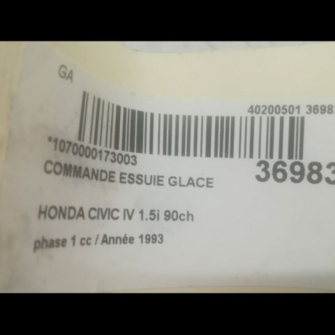 Commande essuie glace occasion HONDA CIVIC IV phase 1 11-1991->04-1996 1.5i 90ch 35256SR3G11 3