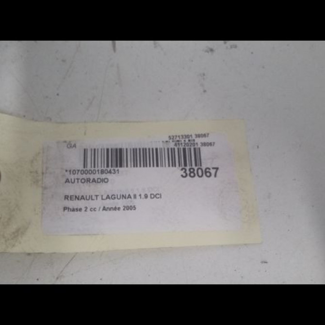Autoradio occasion RENAULT LAGUNA II Phase 2 03-2005->09-2007 1.9 DCI 120ch 8200607909 2