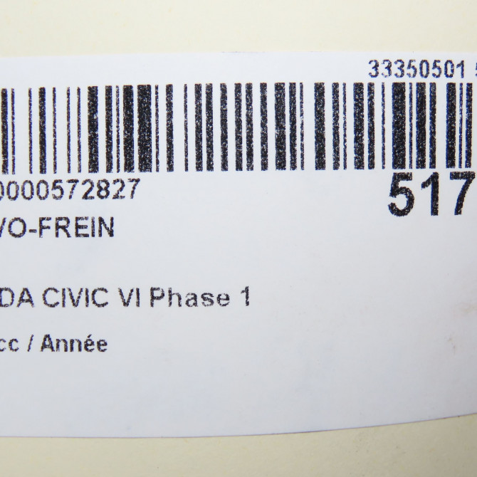 Servo-frein occasion HONDA CIVIC VI Phase 1 03-2001->12-2003 46400S03Z01 6