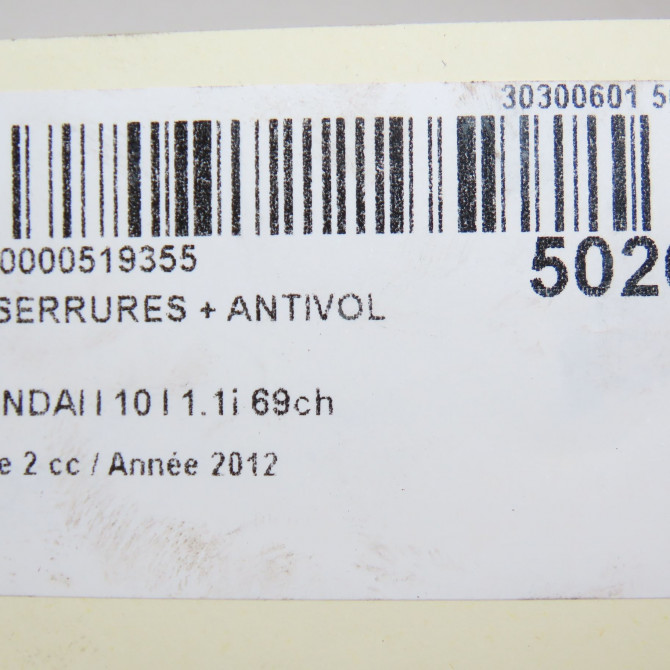 Kit serrures + antivol occasion  819050XB50 8