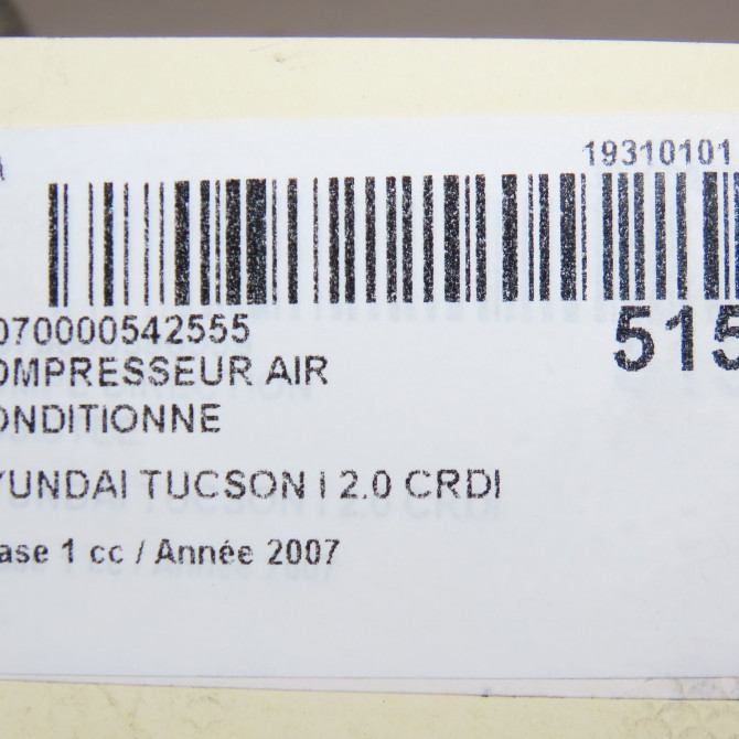 Compresseur air conditionne occasion HYUNDAI TUCSON I Phase 1 09-2004->10-2010 2.0 CRDI 140ch 2WD 977012E200 7