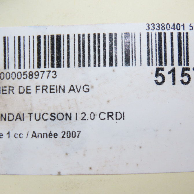 Etrier de frein avant gauche occasion HYUNDAI TUCSON I Phase 1 09-2004->10-2010 2.0 CRDI 140ch 2WD 581802EA10 5