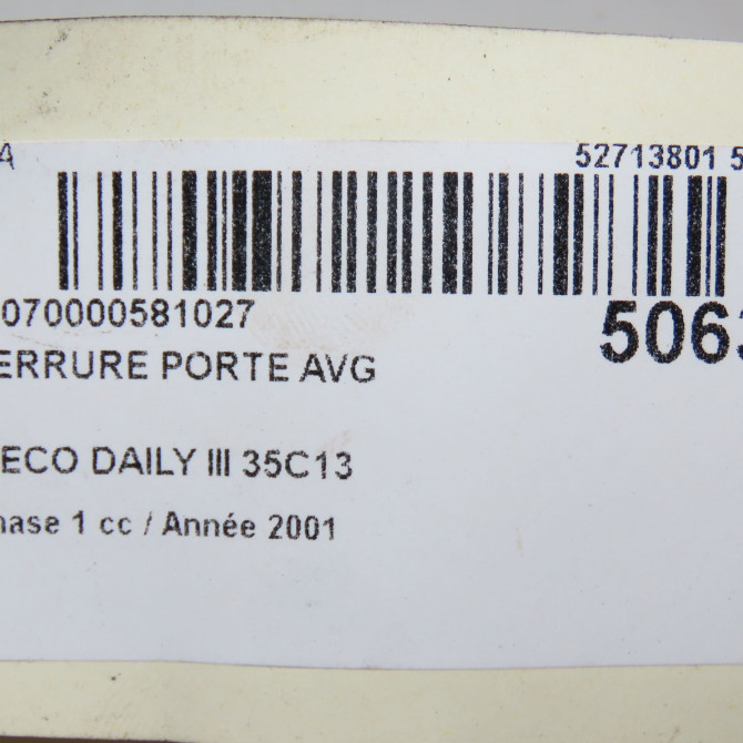 Serrure porte avg occasion IVECO DAILY III Phase 1 05-1999->04-2006 35C13 5