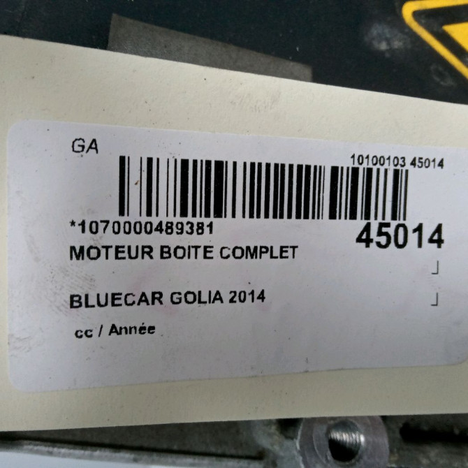 Moteur boite complet occasion BLUECAR GOLIA 3