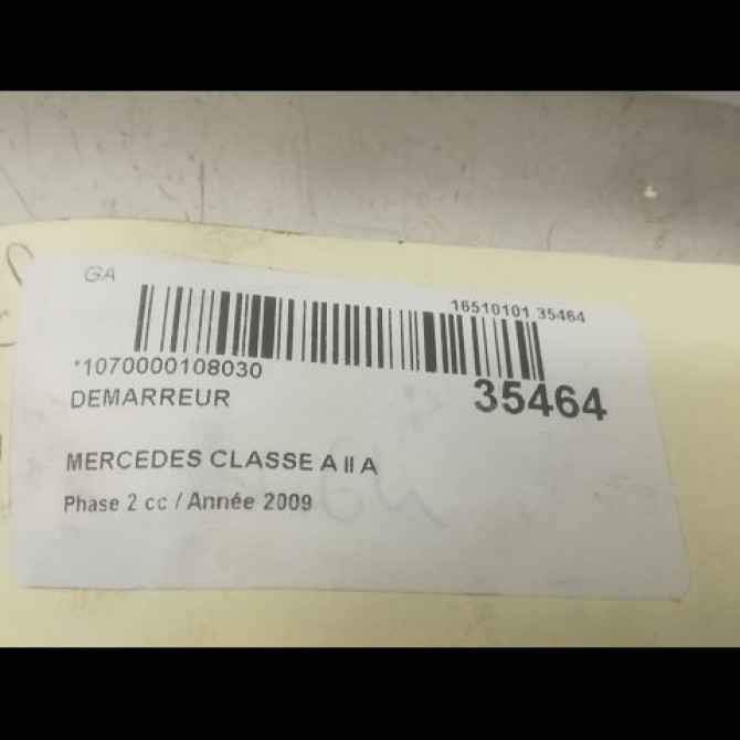Démarreur occasion MERCEDES CLASSE A II Phase 2 04-2008->06-2012 A 180 CDI 61510301 4