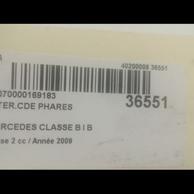 Interrupteur commande de phares occasion MERCEDES CLASSE B I Phase 2 04-2008->09-2011 B 200 CDI 1695450210 3