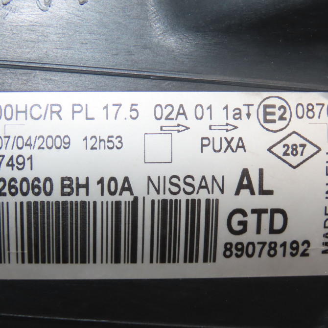 Phare gauche occasion NISSAN NOTE I phase 2 03-2009->02-2014 1.5 DCI 86ch 26060BH10A 3