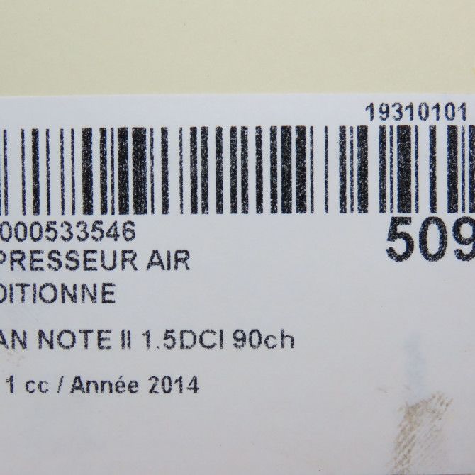 Compresseur air conditionne occasion NISSAN NOTE II Phase 1 09-2013->... 1.5DCI 90ch 926003VC6BRE 6