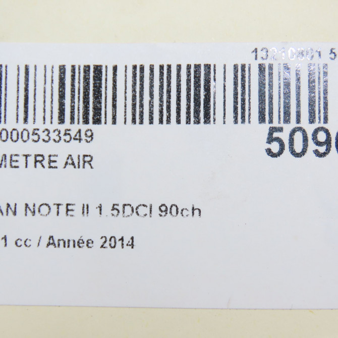 Debimetre air occasion NISSAN NOTE II Phase 1 09-2013->... 1.5DCI 90ch 22680BB30A 7