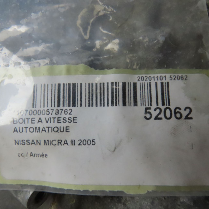 Boîte à vitesse automatique occasion NISSAN MICRA III 6