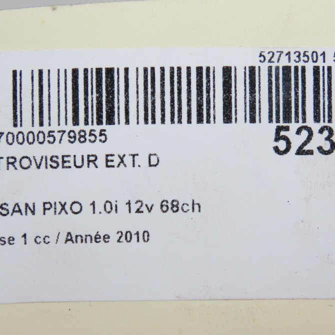 Retroviseur exterieur manuel droit occasion NISSAN PIXO Phase 1 05-2009->... 1.0i 12v 68ch 963014A05G 6