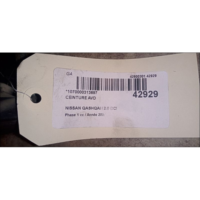 Ceinture avant droite occasion NISSAN QASHQAI I Phase 1 01-2007->09-2010 2.0 DCI 150ch 86884BR00B 4